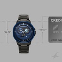 Fastrack Street Opulence Quartz Sun Moon Multifunction Blue Dial Black Stainless Steel Strap Watch For Guys