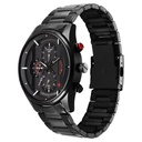 Fastrack Opulence Sun Moon Chronograph Black Dial Black Metal Strap Analog Quartz Watch For Guys