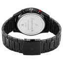 Fastrack Opulence Sun Moon Chronograph Black Dial Black Metal Strap Analog Quartz Watch For Guys