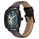 Fastrack Automatics Collection Green Dial Brown Leather Strap Watch For Guys