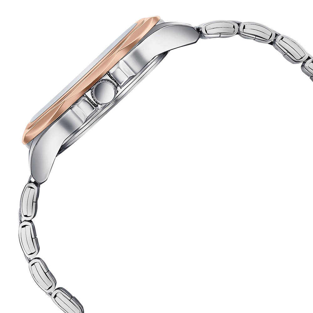 Poze By Sonata Quartz Analog Black Dial Two Toned Metal Strap Watch For Men