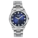 Poze By Sonata Quartz Analog Blue Dial Silver Metal Strap Watch For Men
