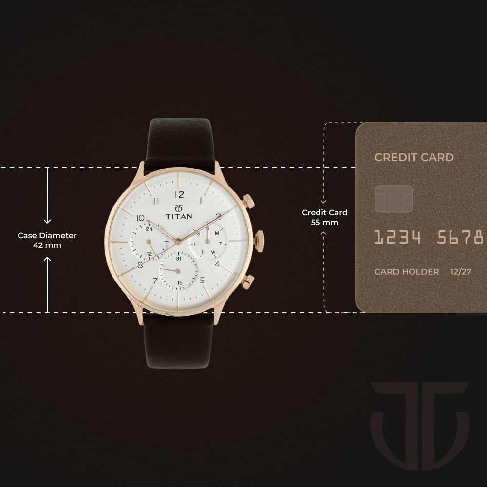 Titan Quartz Multifunction White Dial Leather Strap Watch for Men