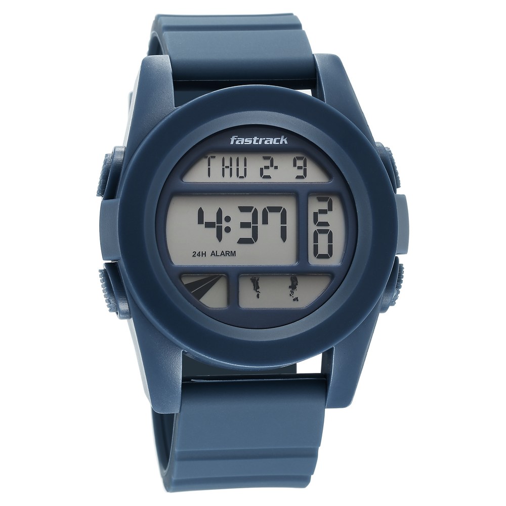 Fastrack StreetStyle Digital Blue Dial Blue Silicone Strap Watch For Guys