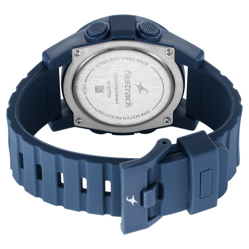 Fastrack StreetStyle Digital Blue Dial Blue Silicone Strap Watch For Guys
