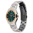 Titan  Purple Time Deluxe Quartz Analog Green Dial Two Toned Metal Strap Watch For Women