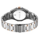 Titan  Purple Time Deluxe Quartz Analog Green Dial Two Toned Metal Strap Watch For Women
