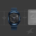 Fastrack UFO Quartz Multifunction Black Dial Blue Stainless Steel Strap Watch For Guys