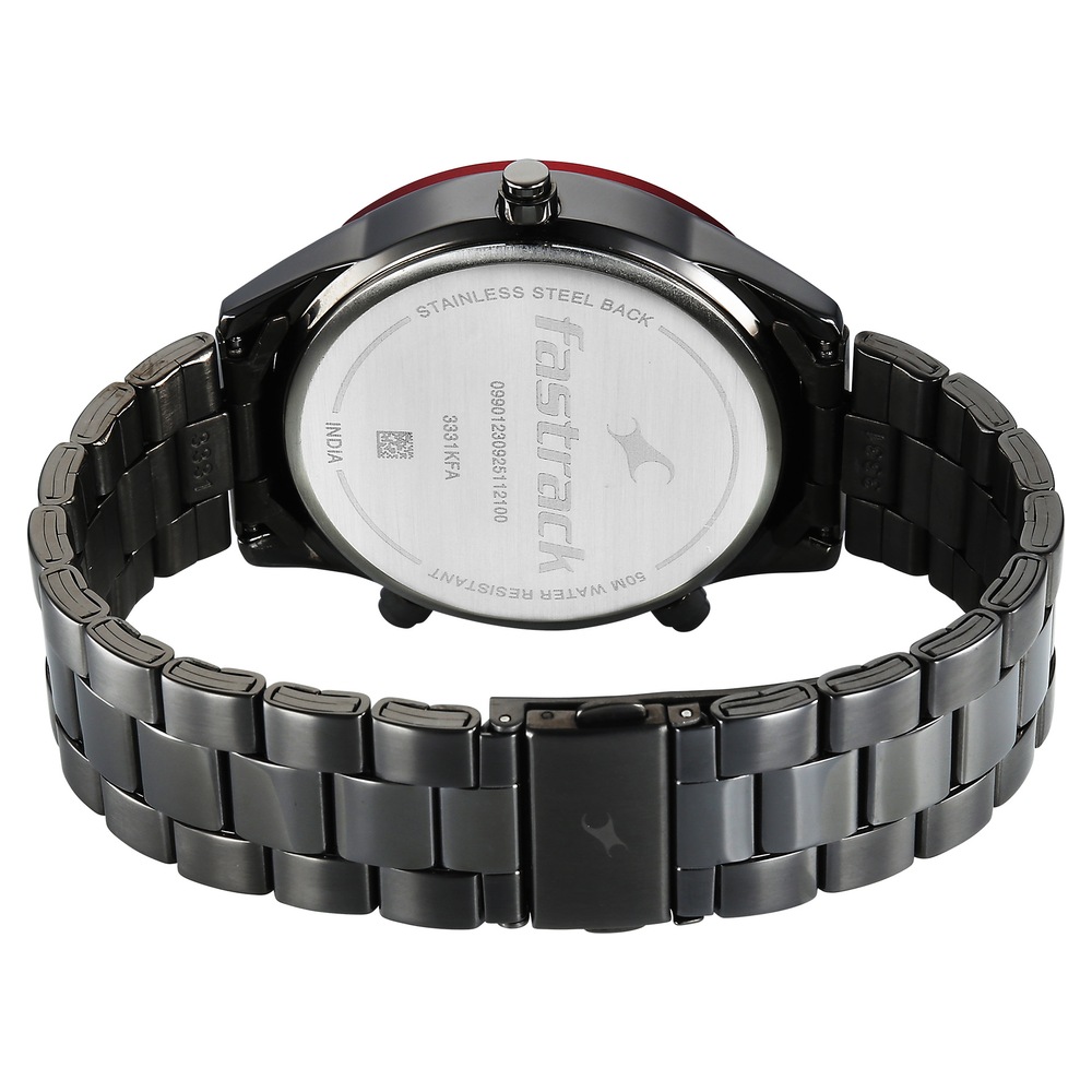 Fastrack Overdrive Chronograph Micromotor Grey Dial Grey Stainless Steel Strap Watch For Guys