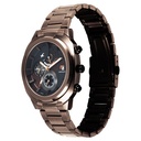 Fastrack Kronos Guys Chronograph Watch With Date Black Dial & Brown Stainless Steel Strap