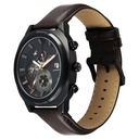 Fastrack Kronos Guys Chronograph Watch With Date Black Dial & Brown Leather Strap