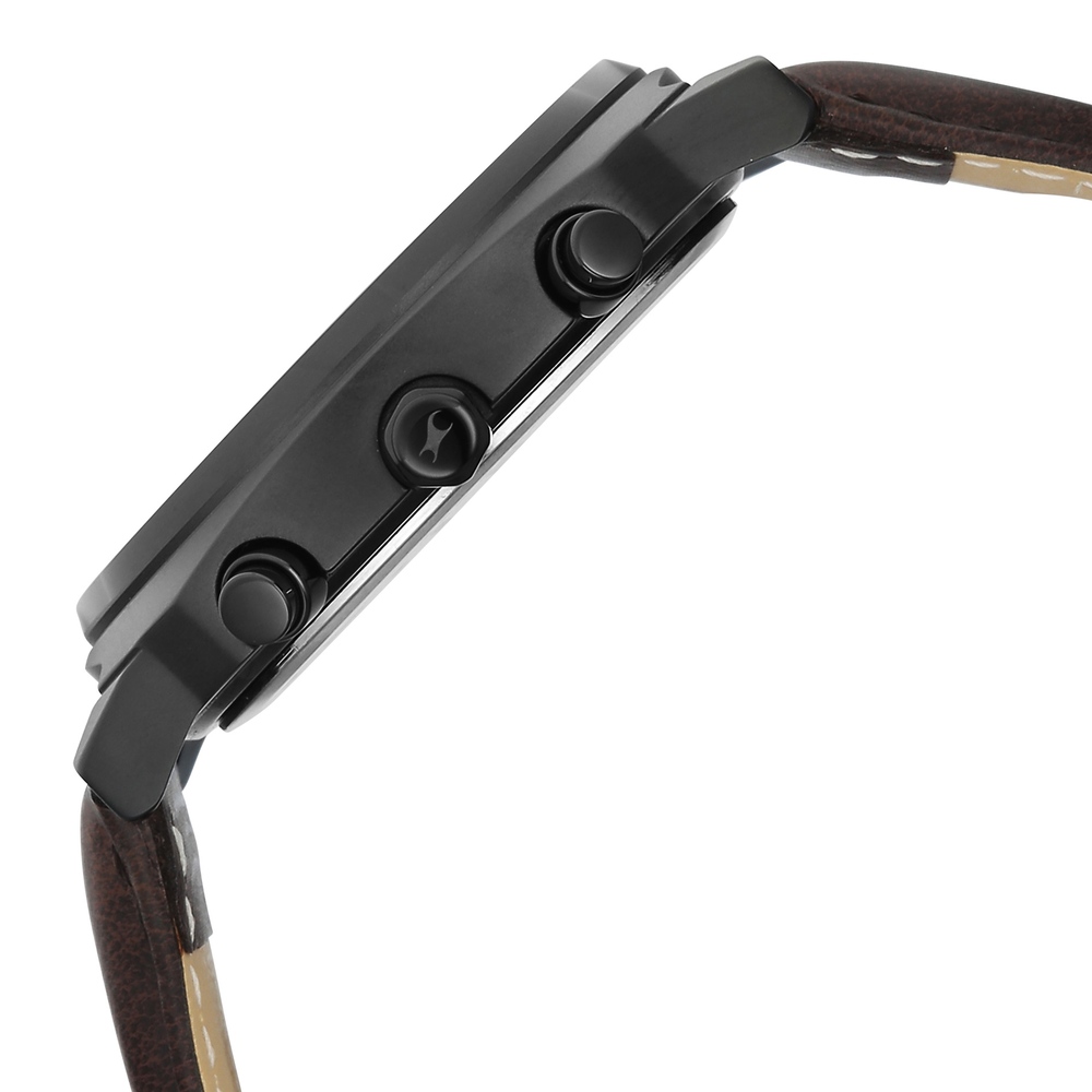 Fastrack Kronos Guys Chronograph Watch With Date Black Dial & Brown Leather Strap