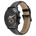 Fastrack Kronos Guys Chronograph Watch With Date Black Dial & Black Leather Strap