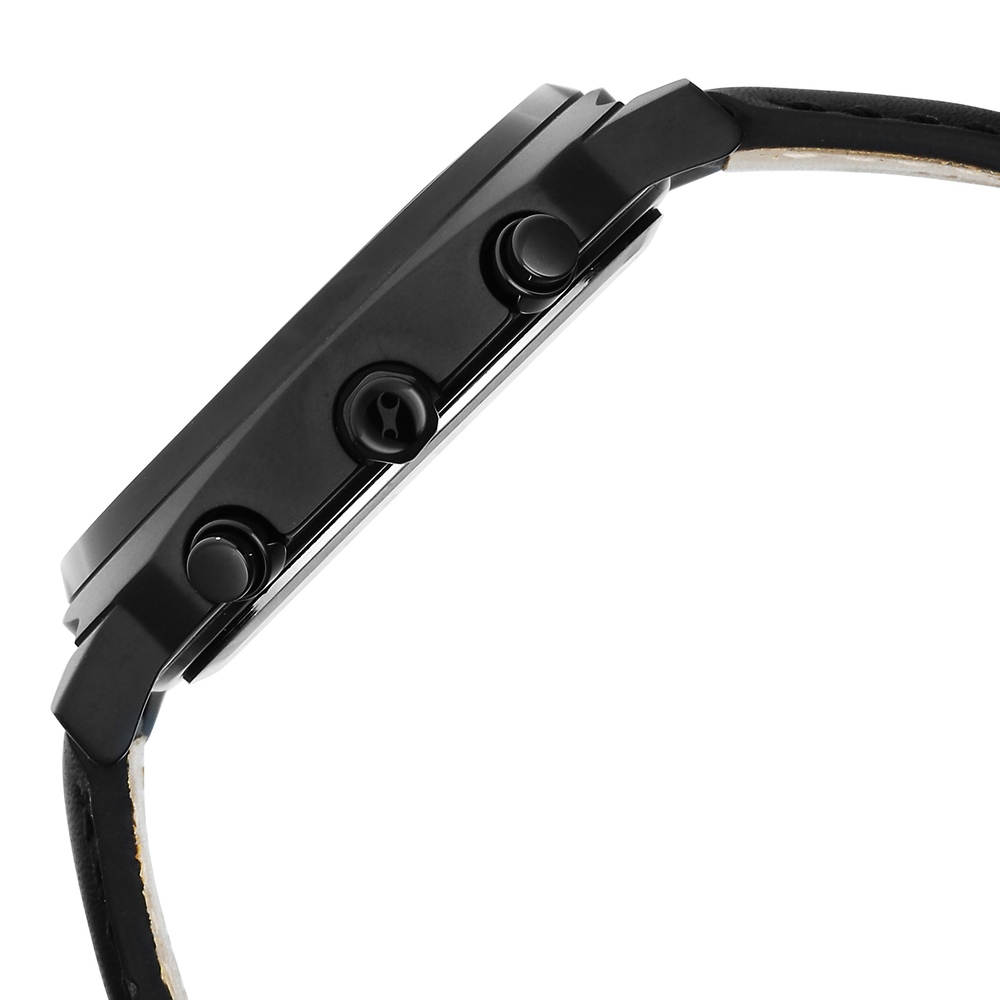 Fastrack Kronos Guys Chronograph Watch With Date Black Dial & Black Leather Strap