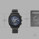 Fastrack Kronos Guys Chronograph Watch With Date Blue Dial & Black Stainless Steel Strap