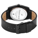 Fastrack Stunners Quartz Analog Black Dial Black Leather Strap Watch For Guys