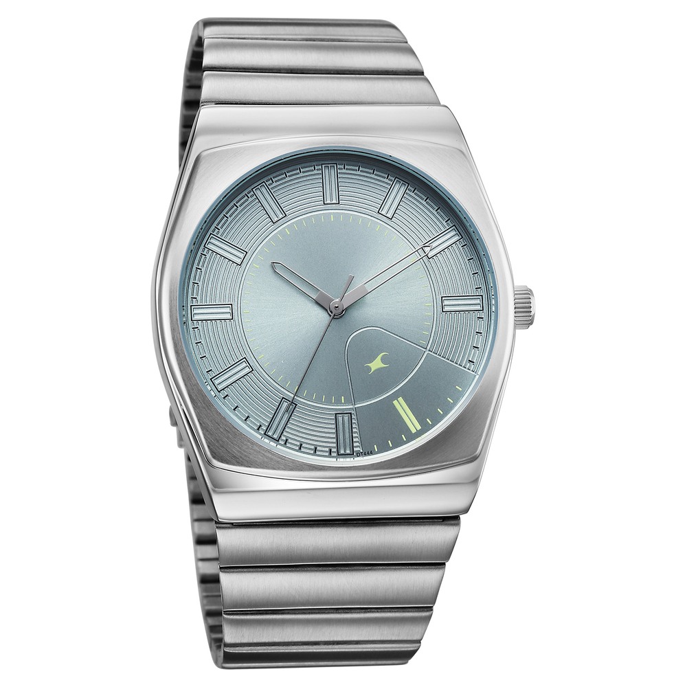 Fastrack Stunners Quartz Analog Green Dial Silver Stainless Steel Strap Watch For Guys