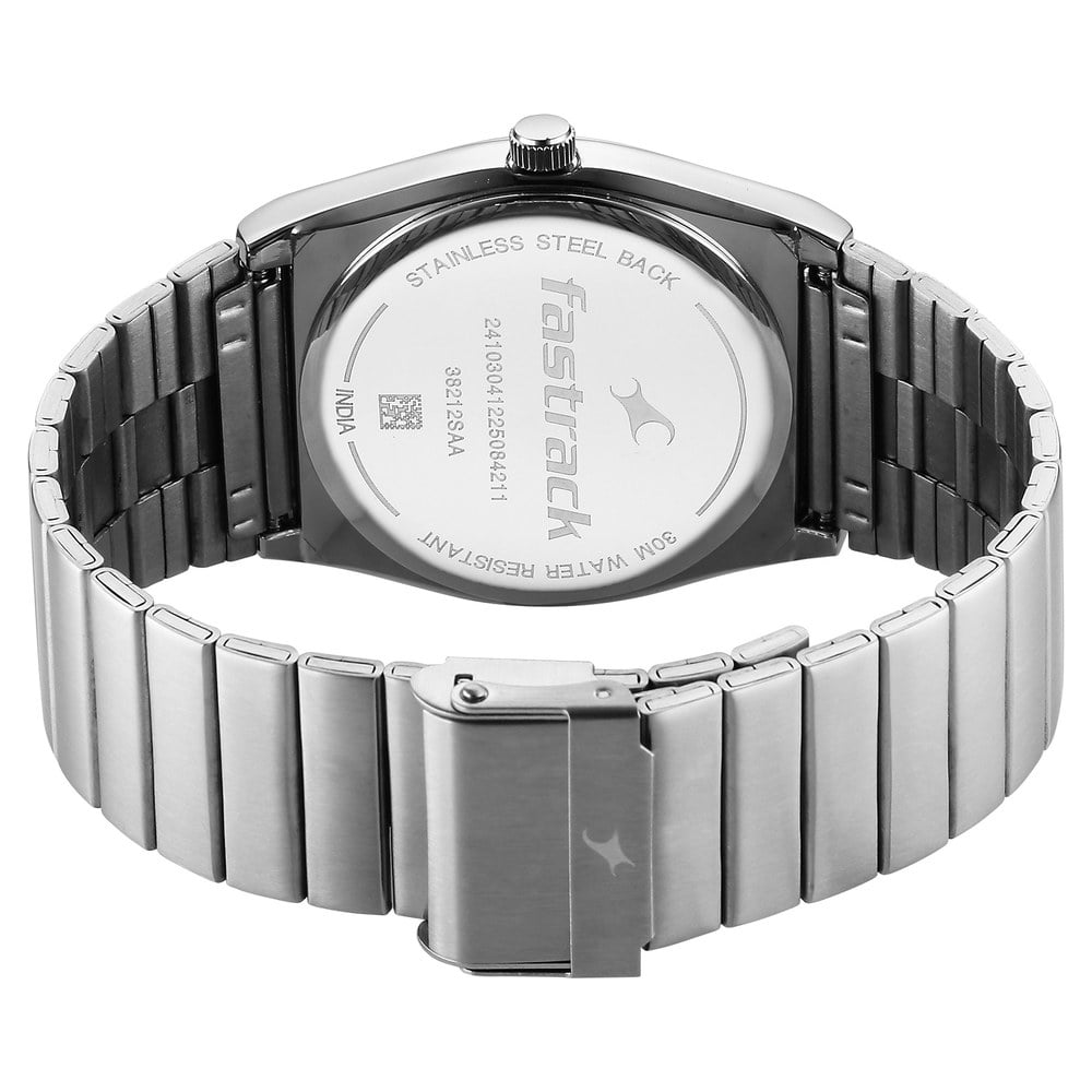 Fastrack Stunners Quartz Analog Green Dial Silver Stainless Steel Strap Watch For Guys