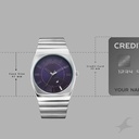 Fastrack Stunners Quartz Analog Purple Dial Silver Stainless Steel Strap Watch For Guys