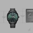 Fastrack Stunners Quartz Analog Green Dial Brown Stainless Steel Strap Watch For Guys