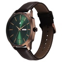 Fastrack Stunners Quartz Analog Green Dial Brown Leather Strap Watch For Guys