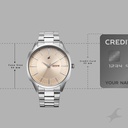 Fastrack Stunners Quartz Analog Beige Dial Silver Stainless Steel Strap Watch For Guys