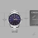 Fastrack Stunners Quartz Analog Purple Dial Silver Stainless Steel Strap Watch For Guys