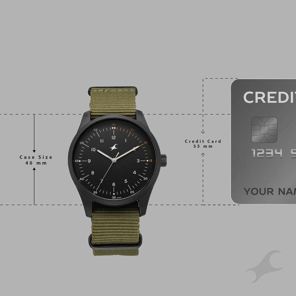 Fastrack Stunners Quartz Analog Black Dial Green Nylon Strap Watch For Guys