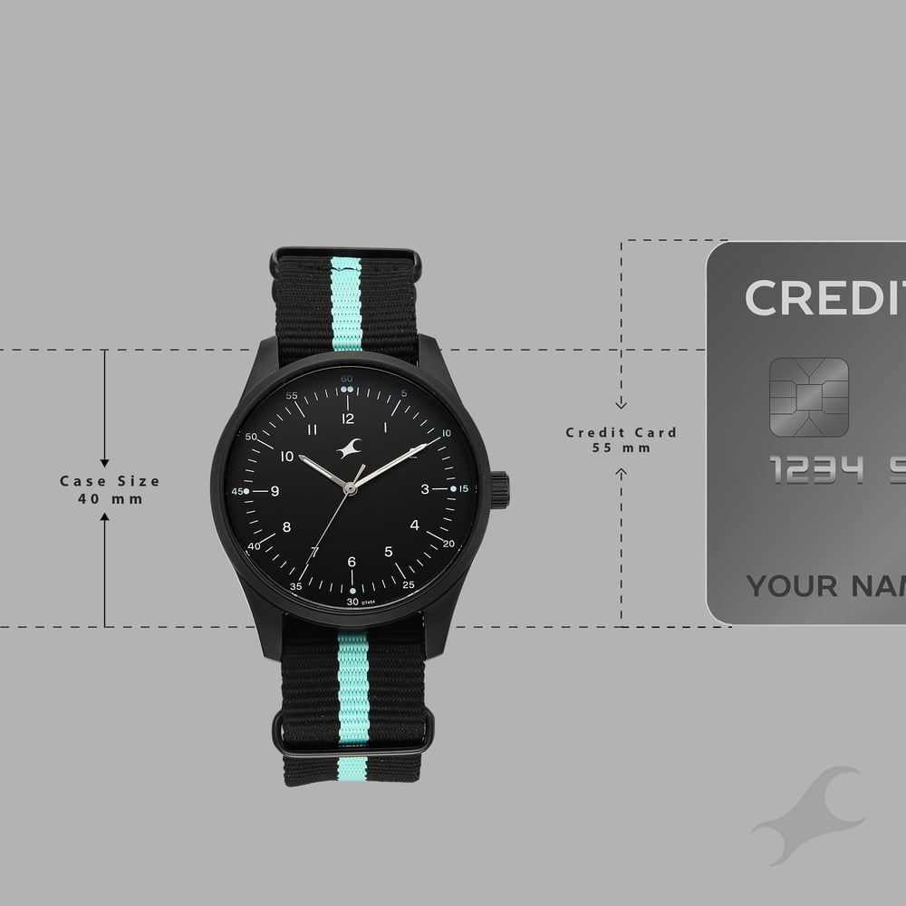 Fastrack Stunners Quartz Analog Black Dial Two Toned Nylon Strap Watch For Guys