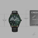 Fastrack Stunners Quartz Analog Green Dial Black Leather Strap Watch For Guys