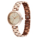 Fastrack Stunners Quartz Analog Beige Dial Rose Gold Stainless Steel Strap Watch For Girls