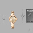 Fastrack Stunners Quartz Analog Beige Dial Rose Gold Stainless Steel Strap Watch For Girls