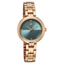 Fastrack Stunners Quartz Analog Teal Dial Rose Gold Stainless Steel Strap Watch For Girls