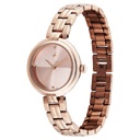 Fastrack Stunners Quartz Analog Pink Dial Rose Gold Stainless Steel Strap Watch For Girls