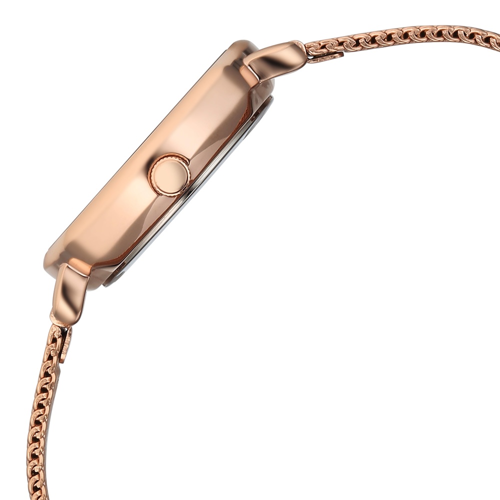 Fastrack Stunners Quartz Analog Silver Dial Rose Gold Stainless Steel Strap Watch For Girls