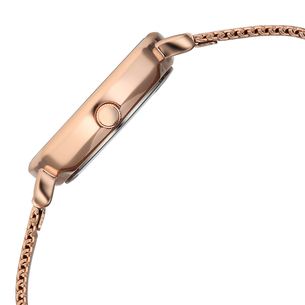 Fastrack Stunners Quartz Analog Green Dial Rose Gold Stainless Steel Strap Watch For Girls