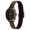 Fastrack Stunners Quartz Analog Black Dial Brown Stainless Steel Strap Watch For Girls
