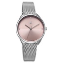 Fastrack Stunners Quartz Analog Pink Dial Silver Stainless Steel Strap Watch For Girls