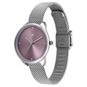 Fastrack Stunners Quartz Analog Purple Dial Silver Stainless Steel Strap Watch For Girls