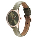 Fastrack Stunners Quartz Analog Green Dial Green Leather Strap Watch For Girls