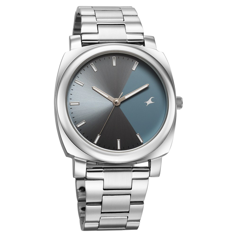Fastrack Stunners X Quartz Analog Blue Dial Stainless Steel Strap Watch For Guys