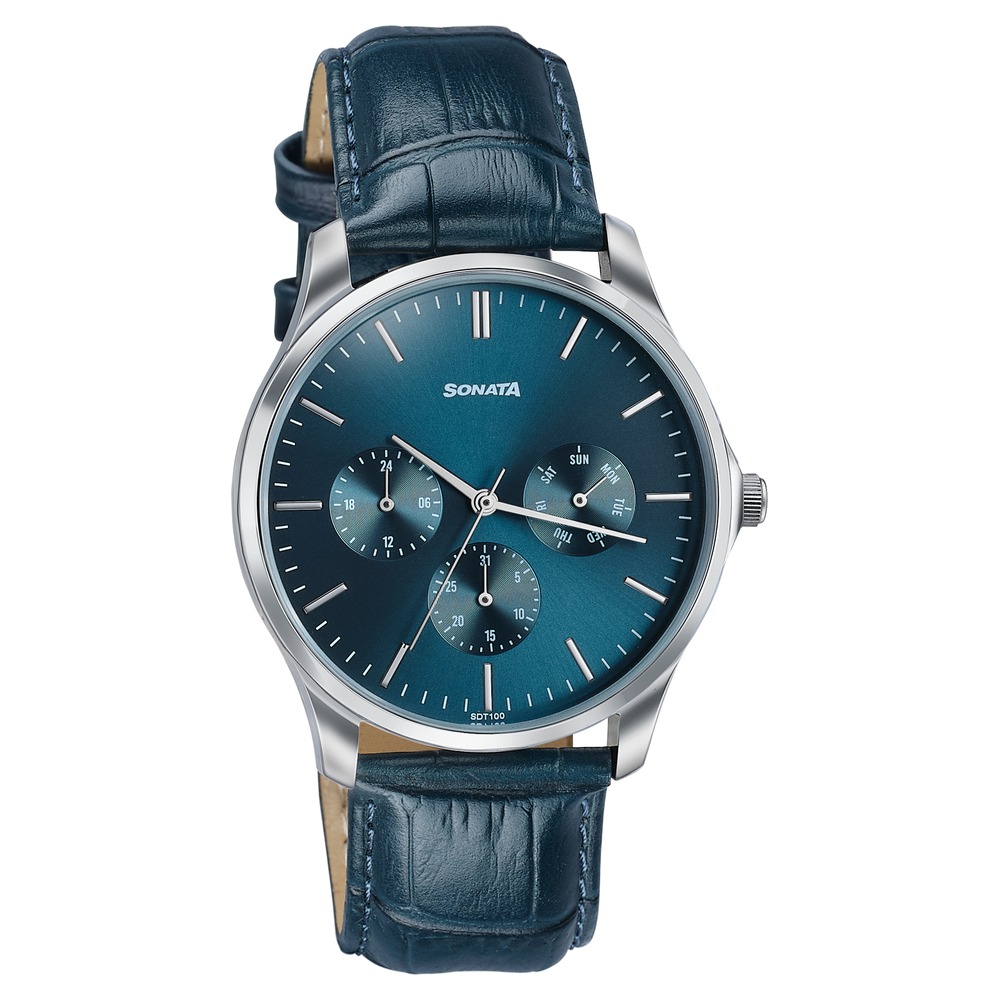 Sonata Men's Work Wear Dark teal dial Watch - Premium Multifunction design for everyday style
