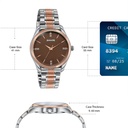 Sonata Jashn Quartz Analog Brown Dial Two Toned Metal Strap Watch For Men
