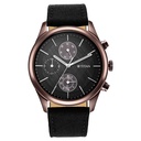 Titan Men's Infinity Chrono watch: Precise Blue Dial, Rose Gold Highlights, Durable Leather Strap