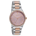Sonata Jashn Quartz Analog Pink Dial Two Toned Metal Strap Watch For Women