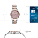 Sonata Jashn Quartz Analog Pink Dial Two Toned Metal Strap Watch For Women