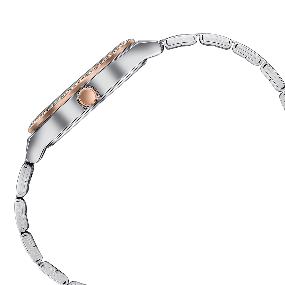 Sonata Jashn Quartz Analog Pink Dial Two Toned Metal Strap Watch For Women