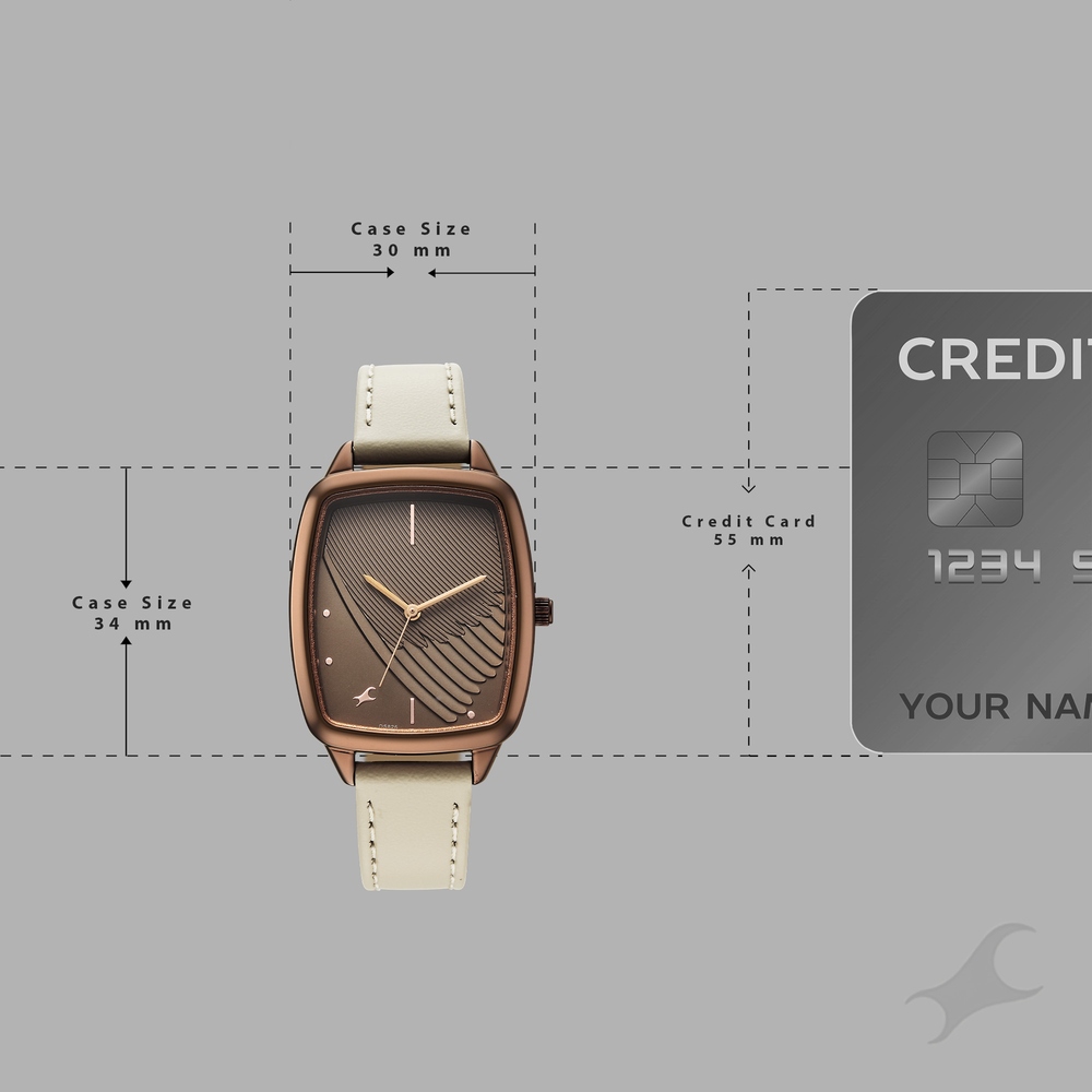Fastrack Wild Quartz Analog Brown Dial Beige Leather Strap Watch For Girls