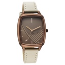 Fastrack Wild Quartz Analog Brown Dial Beige Leather Strap Watch For Girls
