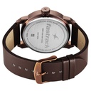 Fastrack Pulse IV Dual Time Analog Watch with Green Dial & Brown Leather Strap For Guys